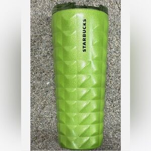 Starbucks Textured Lime Green Sparkle Travel Hot Cup Tumbler